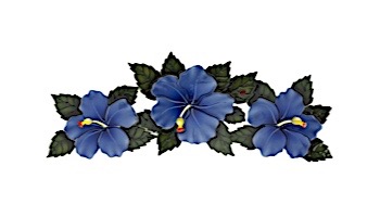 Ceramic Mosaic Hibiscus Single Flower Blue 7"x7" | SHF75B