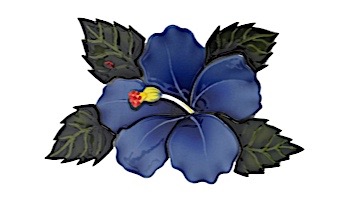 Ceramic Mosaic Hibiscus Single Flower Blue 7"x7" | SHF75B