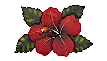 Ceramic Mosaic Hibiscus Single Flower Red 7"x7" | SHF75R