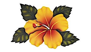 Ceramic Mosaic Hibiscus Flower Yellow 27"x10" | HF74Y