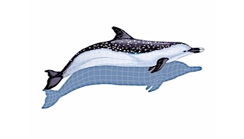 Ceramic Mosaic Spotted Dolphin with Shadow | 52" x 23" | SD4-52/SH