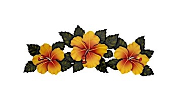 Ceramic Mosaic Hibiscus Flower Yellow 27"x10" | HF74Y