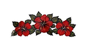 Ceramic Mosaic Hibiscus Flower Ree 27"x10" | HF74R