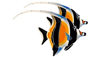 Ceramic Mosaic Longnose Butterfly Fish 12 in x 9 in | LB58