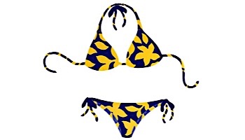 Porcelain Mosaic Floral Bikini | Yellow and Blue | PORC-FB34Y