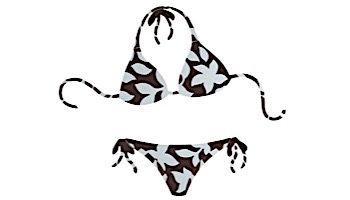 Porcelain Mosaic Floral Bikini | Brown and Blue | PORC-FB34B