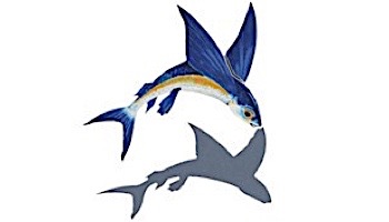Porcelain Mosaic Flying Fish-A  with Shadow | 7" x 8" | PORC-FF13/SH