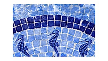 Porcelain Mosaic Blue Seahorse | 2" x 4" | PORC-SH17BL-4