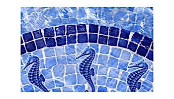 Porcelain Mosaic Blue Seahorse | 4" x 9" | PORC-SH17BL-9