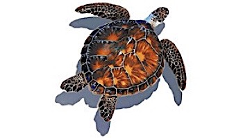 Porcelain Mosaic Sea Turtle Brown | 11"x11" with Shadow | PORC-BT10-10/SH