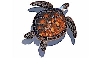 Porcelain Mosaic Sea Turtle Brown | 11"x11" with Shadow | PORC-BT10-10/SH