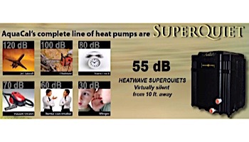 AquaCal Heatwave SuperQuiet Heat Pump 113K BTU | Titanium Heat Exchanger | Digital Display | R410A | 208-230V SQ120AHDSBTK