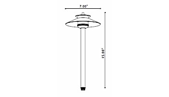FX Luminaire | DelMare 20 Watt Copper Pathlight with 12" Riser | DM-20-12R-CU | 226330
