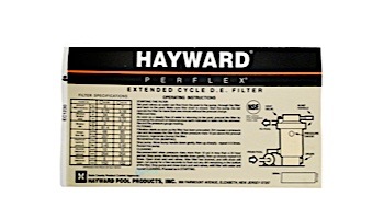 Hayward Operation Decal PerFlex DE | ECX1230