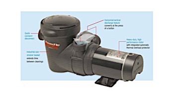 Hayward PowerFlo Matrix Above Ground Single Speed Pool Pump | 1HP 115V | W3SP1592