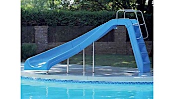 Inter-Fab White Water Pool Slide | Left Curve | Blue | WWS-CLB-SS