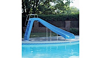 Inter-Fab White Water Pool Slide | Right Curve | Blue | WWS-CRB-SS