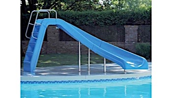 Inter-Fab White Water Pool Slide | Right Curve | Blue | WWS-CRB-SS