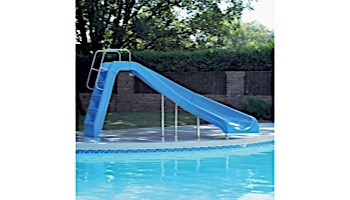 Inter-Fab White Water Pool Slide | Left Curve | Gray | WWS-CLG-SS