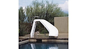 Inter-Fab White Water Pool Slide | Left Curve | Gray | WWS-CLG-SS