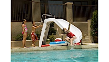 Inter-Fab White Water Pool Slide | Right Curve | Gray | WWS-CRG-SS