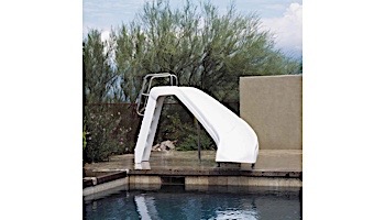 Inter-Fab White Water Pool Slide | Right Curve | Gray | WWS-CRG-SS