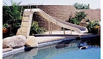 Inter-Fab White Water Pool Slide | Right Curve | Gray | WWS-CRG-SS