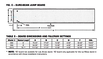 Inter-Fab Duro-Beam aquaBoard™ 2-Hole Diving Board 6' Black with Gray Top Tread | DB6-2