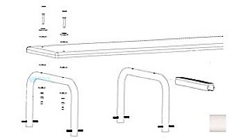 Inter-Fab U-Stands 18" U-Style Diving Standards Steel Base Only | Light Gray | DBU18049-9