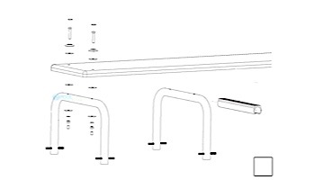 Inter-Fab U-Stands 18" U-Style Diving Standards Steel Base Only | White | DBU18049-1