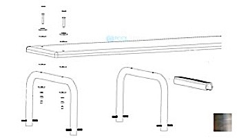 Inter-Fab U-Stands 18" U-Style Diving Standards Steel Base Only | Stainless Steel | DBU18049