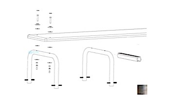 Inter-Fab U-Stands™ 24" U-Style Diving Standards Steel Base Only | Stainless Steel | DBU24049