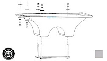 Inter-Fab 8' Los Arcos Acrylic Base Only with Jig | Gray | LOS8-9