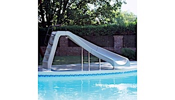 Inter-Fab White Water Pool Slide | Left Curve | Tan | WWS-CLT-SS