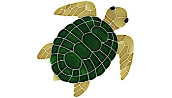 Artistry In Mosaics Turtle Classic Topview Natural Mosaic | Large - 21" x 21" | TURNATTL
