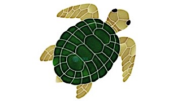 Artistry In Mosaics Turtle Classic Topview Natural Mosaic | Large - 21" x 21" | TURNATTL