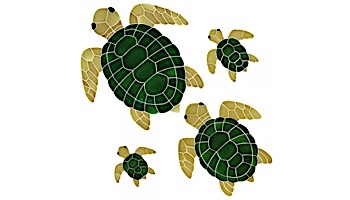 Artistry In Mosaics Turtle Classic Topview Natural Mosaic | Large - 21" x 21" | TURNATTL