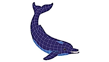 Artistry In Mosaics Dolphin Classic Upward Mosaic | Small - 21" x 18" | DOLBLUUS