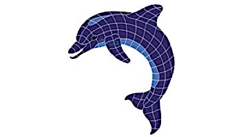 Artistry In Mosaics Dolphin Classic Upward Mosaic | Medium - 36" x 27" | DOLBLUUM