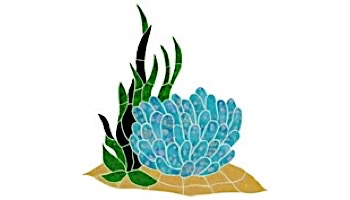Porcelain Mosaic Reef Accent Fish Group in Seagrass | 31" x 50" | FGSYELLM