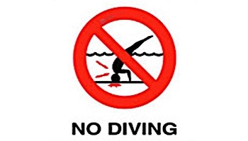 Depth Marker 4" Frost proof tile | No Diving Symbol Non-Skid | C621500