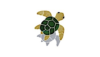 Artistry In Mosaics Turtle Classic Topview Natural with Shadow Mosaic | Baby - 8" x 9" | TSHNATTB