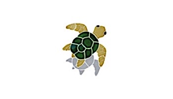 Artistry In Mosaics Turtle Classic Topview Natural with Shadow Mosaic | Large - 25" x 24" | TSHNATTL