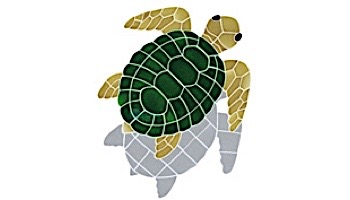 Artistry In Mosaics Turtle Classic Topview Natural with Shadow Mosaic | Medium - 18" x 17" | TSHNATTM