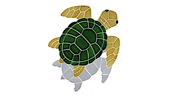 Artistry In Mosaics Turtle Classic Topview Natural with Shadow Mosaic | Medium - 18" x 17" | TSHNATTM