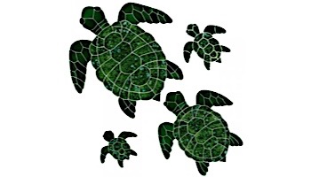 Artistry In Mosaics Turtle Classic Topview Green Mosaic | Baby - 7" x 8" | TURGRETB