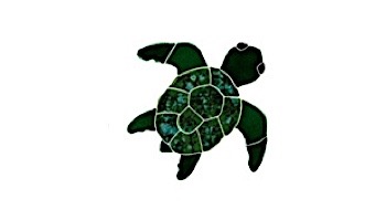 Artistry In Mosaics Turtle Classic Topview Green Mosaic | Baby - 7" x 8" | TURGRETB