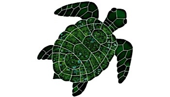 Artistry In Mosaics Turtle Classic Topview Green Mosaic | Large - 21" x 21" | TURGRETL