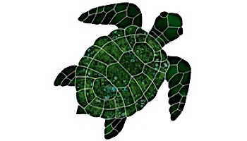 Artistry In Mosaics Turtle Classic Topview Green Mosaic | Large - 21" x 21" | TURGRETL
