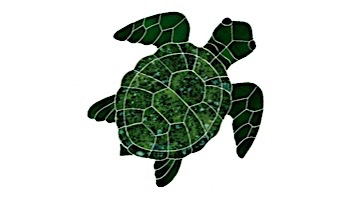 Artistry In Mosaics Turtle Classic Topview Green Mosaic | Medium - 16" x 15" | TURGRETM